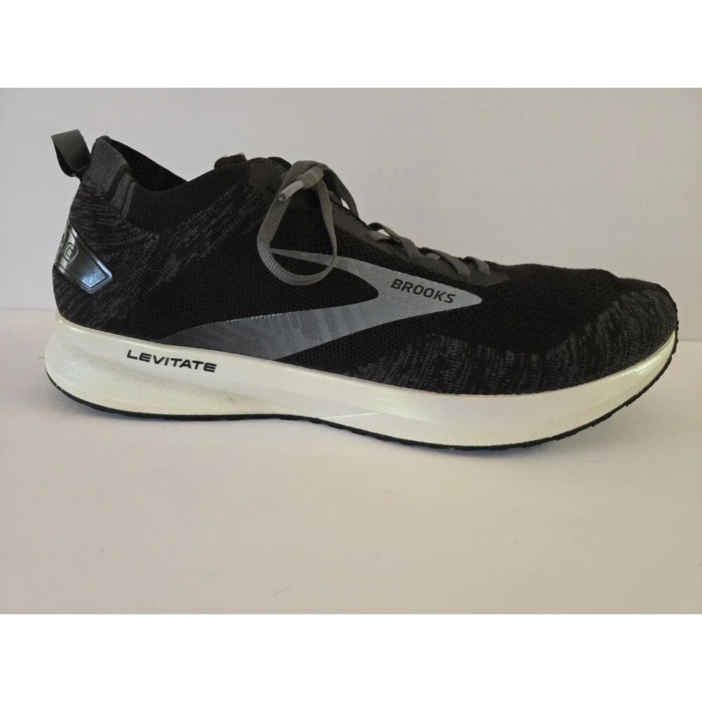 Brooks Levitate 4 Running Shoes Men's 14 Black And Pearl White ECU, No Insole
